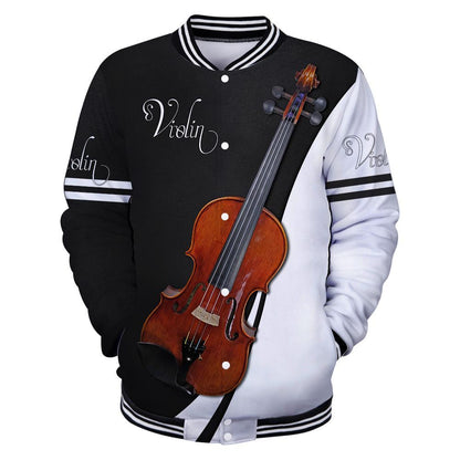 Violin music 3d hoodie shirt for men and women HG HAC16121-Apparel-HG-Baseball jacket-S-Vibe Cosy™