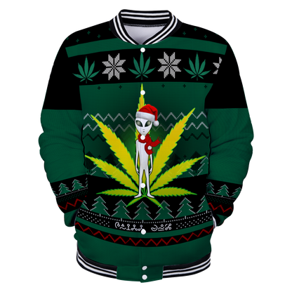Ugly Christmas Marijuana UFO Pi111101 (Only specials can read this)-Apparel-NNK-Baseball Jacket-S-Vibe Cosy™