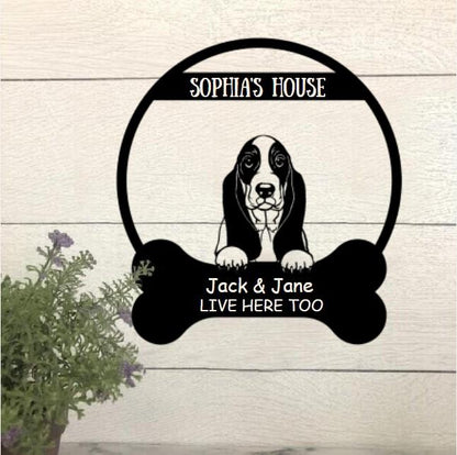 Dog Lovers Personalized Funny Metal Sign Dog House