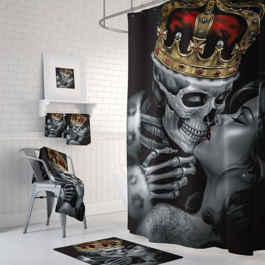 King and Queen Set NHT280404-Home Decor-Printify-Combo Shower Curtains + Towel + bath mats (20% OFF)-Vibe Cosy™