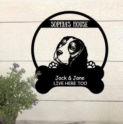 Dog Lovers Personalized Funny Metal Sign Dog House