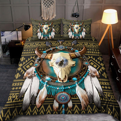 Native American Bull Skull And Dreamcatcher Bedding Set HAC240804S-MEI