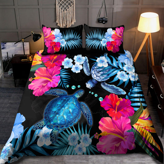 Amazing Turtle Hibicus Bedding Set