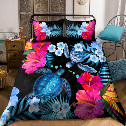 Amazing Turtle Hibicus Bedding Set