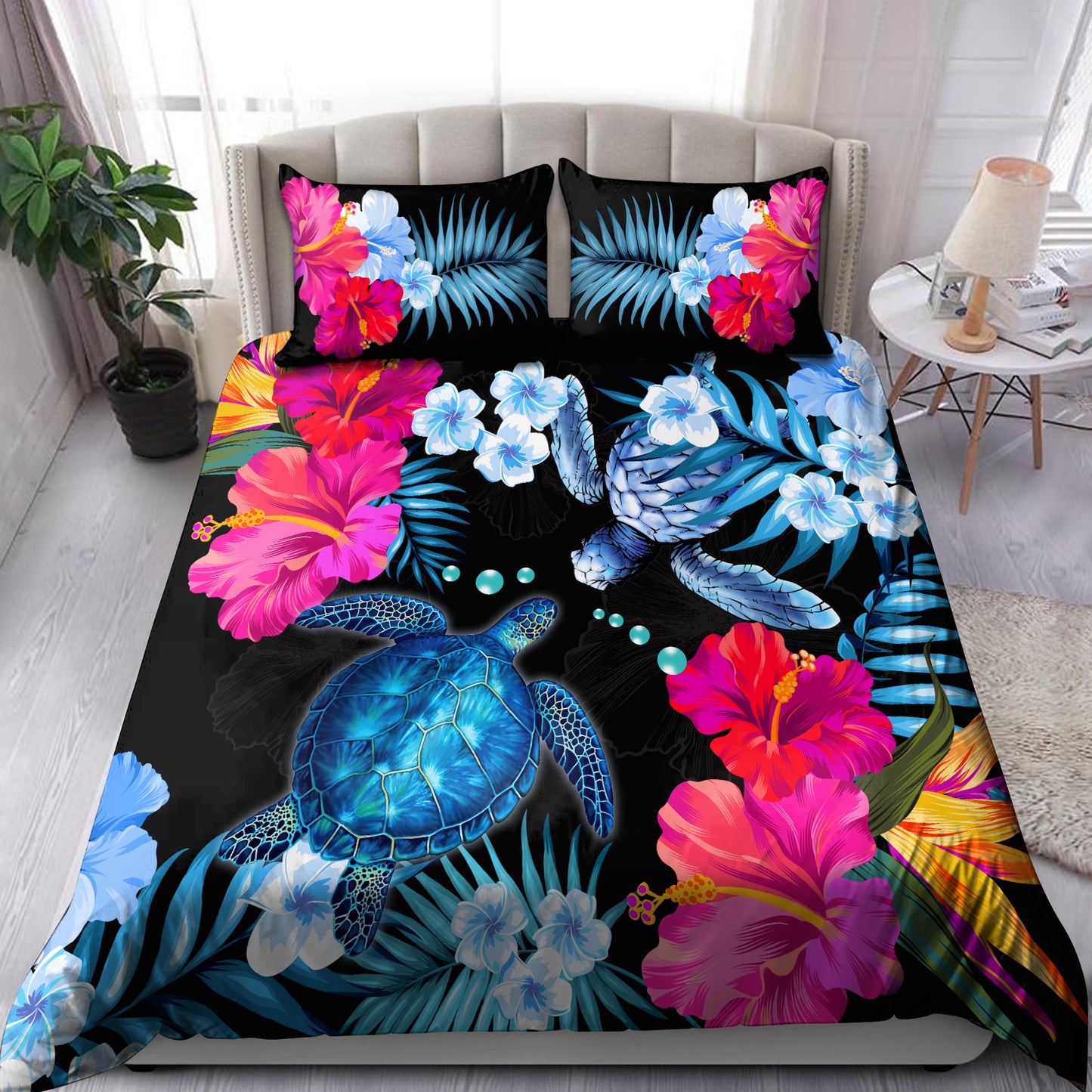 Amazing Turtle Hibicus Bedding Set