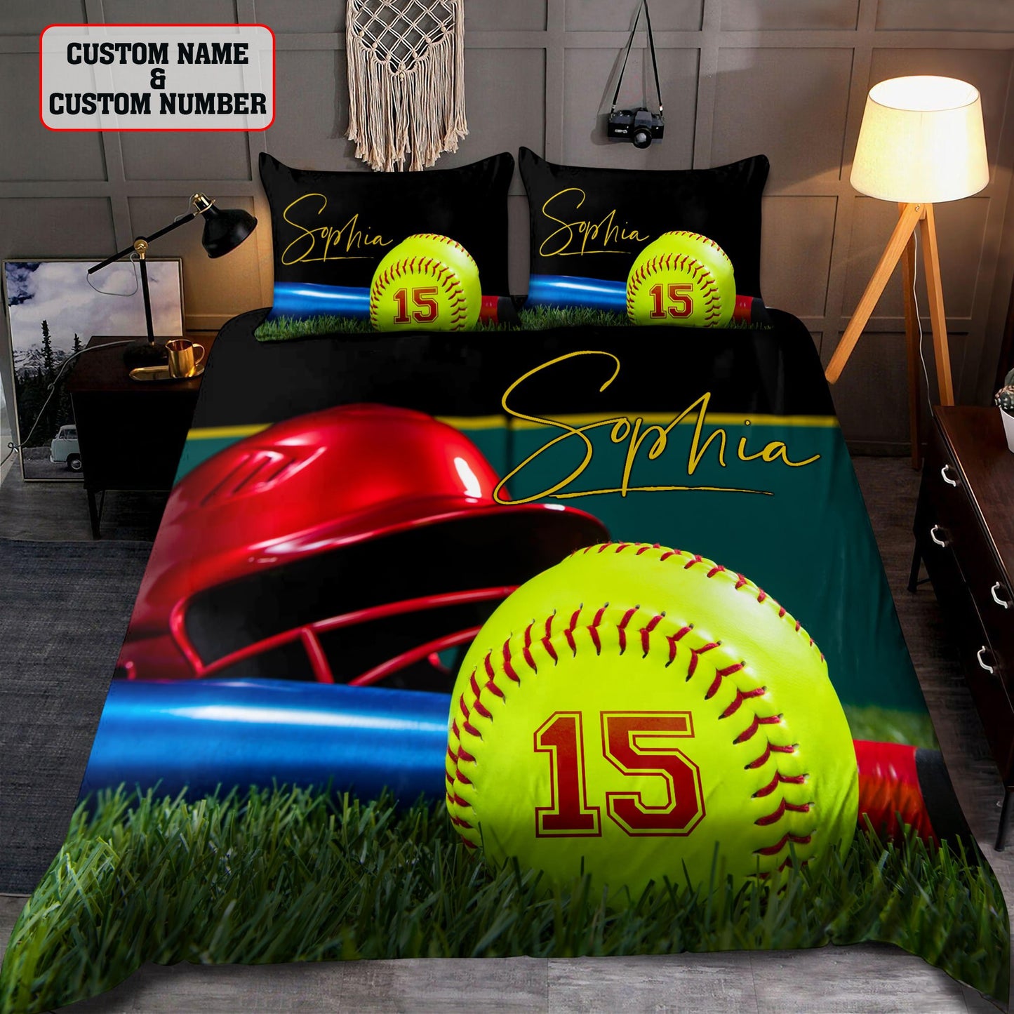 Softball custom bedding set AM092020