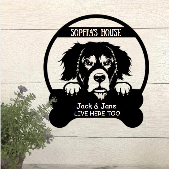 Dog Lovers Personalized Funny Metal Sign Dog House
