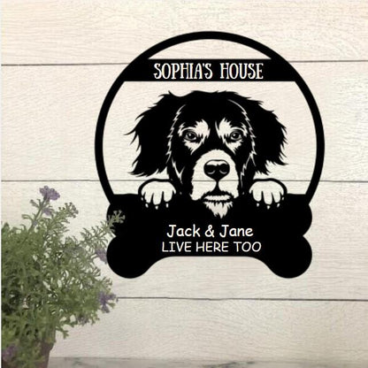 Dog Lovers Personalized Funny Metal Sign Dog House