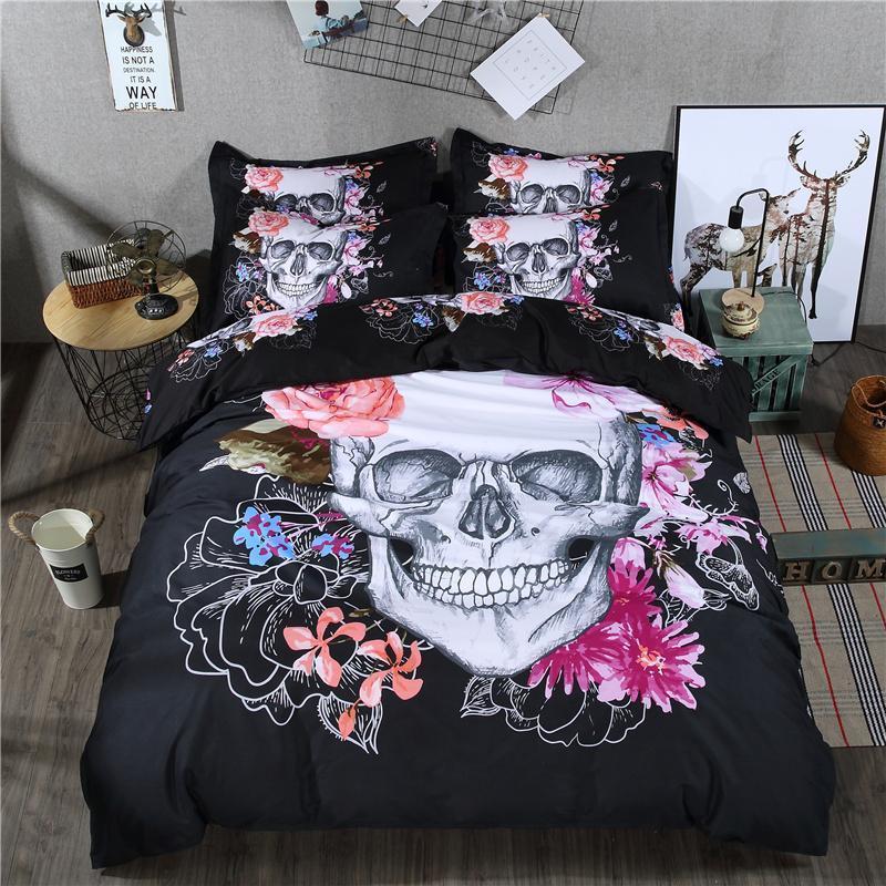 Black Skull Bedding-Bedding Set-6teenth Outlet-Twin 2pcs-Vibe Cosy™