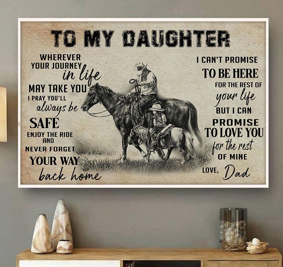 To My Daughter Horse Riding 3D All Over Printed Poster Horizontal