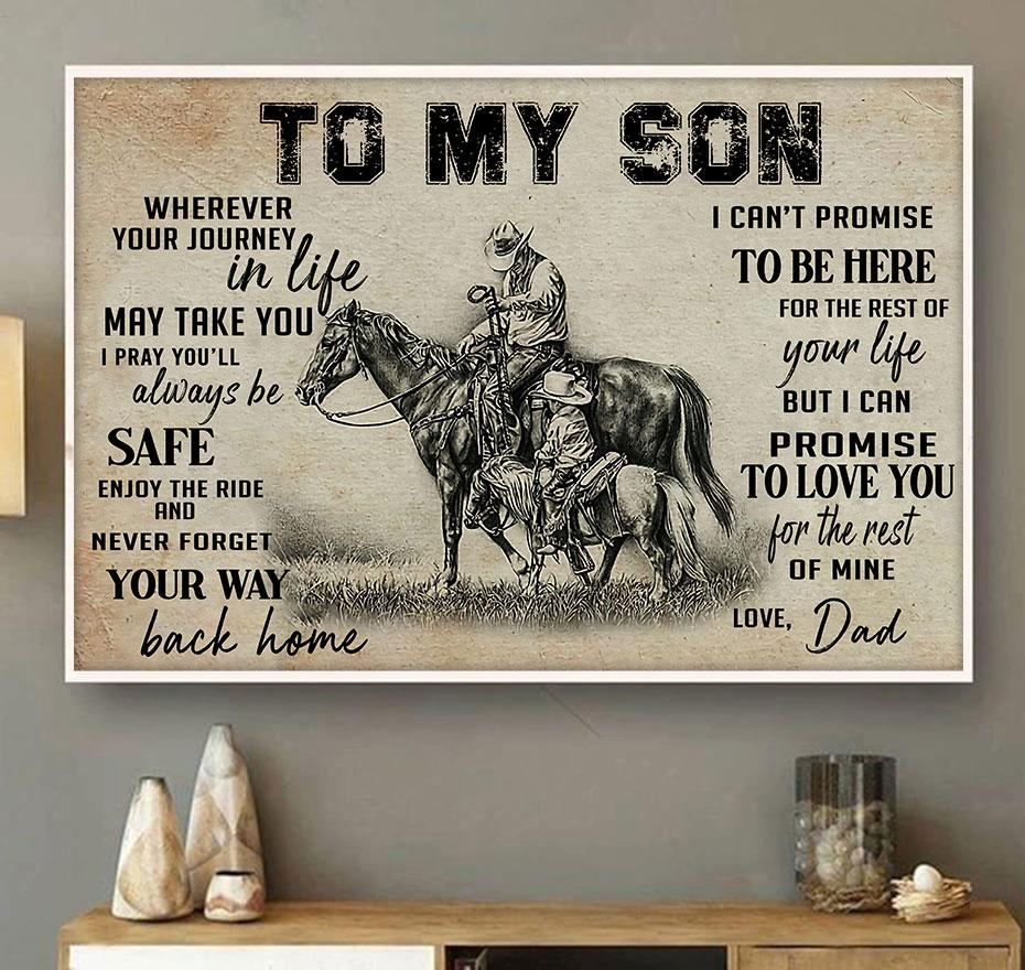 To My Son 3D Horse Riding All Over Printed Poster Horizontal