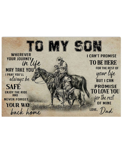 To My Son 3D Horse Riding All Over Printed Poster Horizontal