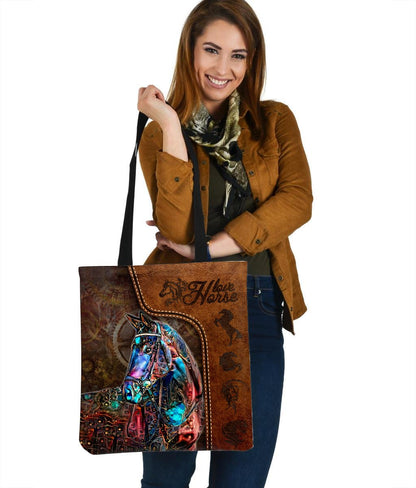 Love Horse 3D Printed Canvas Tote Bag