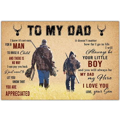 To My Dad Dad Hunting 3D All Over Printed Poster Horizontal