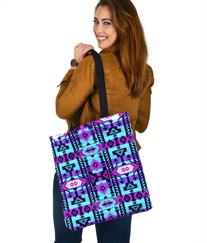 Native American 3D Printed Canvas Tote Bag