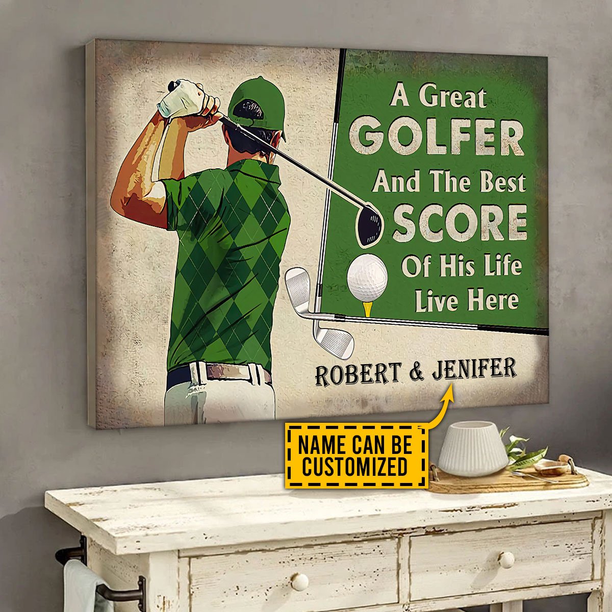 Custom Name Golf Poster Horizontal NTN06052103