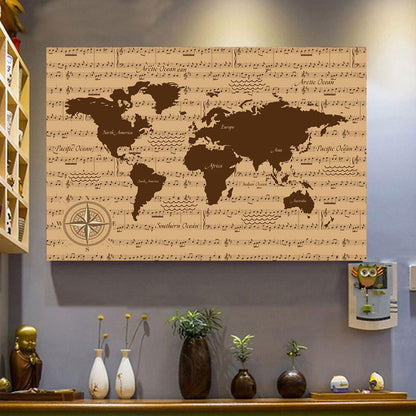 Music World Map Poster Horizontal