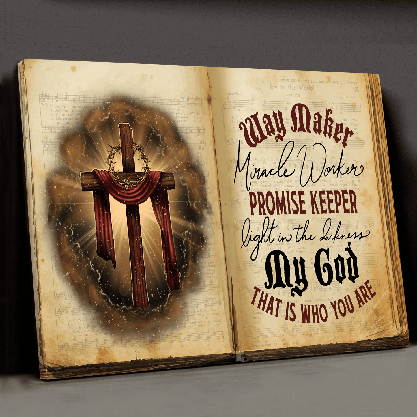 Personalized Way Maker Miracle Worker Promise Keeper Light In The Darkness 3D Landscape Canvas Poster Wall Art