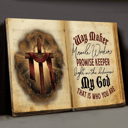 Personalized Way Maker Miracle Worker Promise Keeper Light In The Darkness 3D Landscape Canvas Poster Wall Art