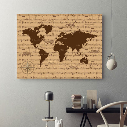 Music World Map Poster Horizontal