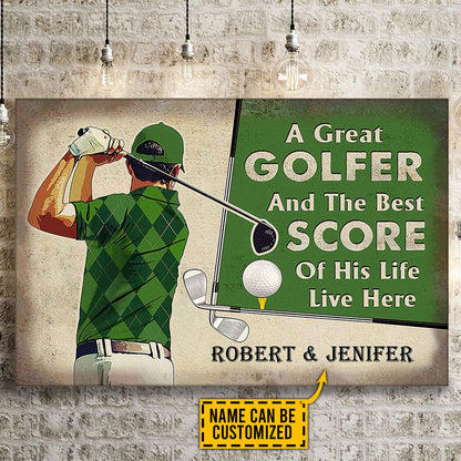 Custom Name Golf Poster Horizontal NTN06052103