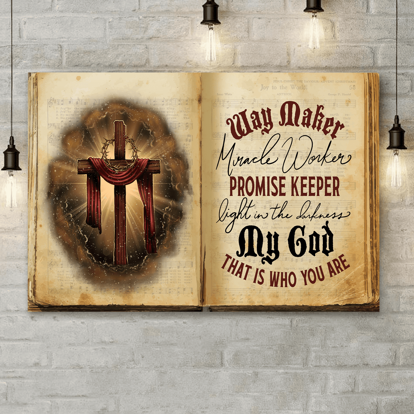 Personalized Way Maker Miracle Worker Promise Keeper Light In The Darkness 3D Landscape Canvas Poster Wall Art
