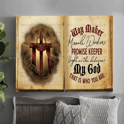 Personalized Way Maker Miracle Worker Promise Keeper Light In The Darkness 3D Landscape Canvas Poster Wall Art