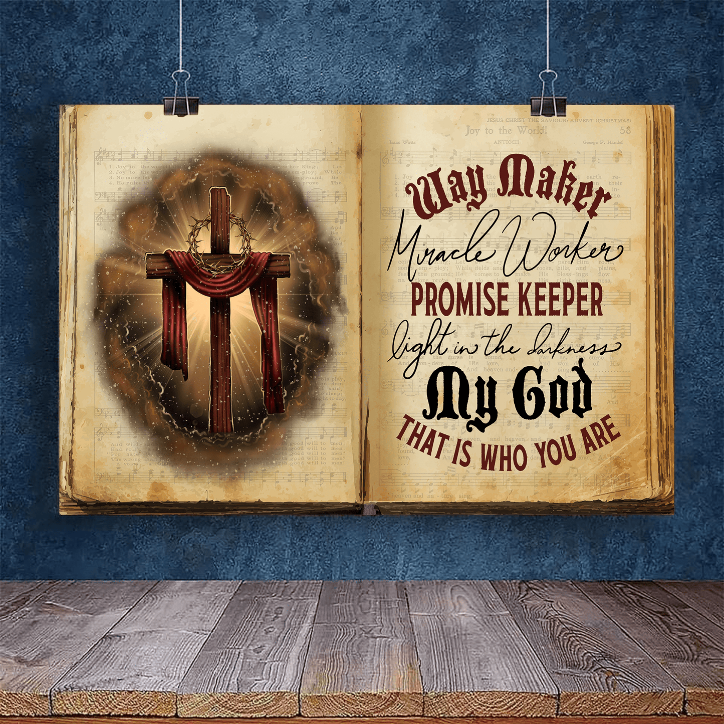 Personalized Way Maker Miracle Worker Promise Keeper Light In The Darkness 3D Landscape Canvas Poster Wall Art
