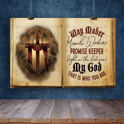 Personalized Way Maker Miracle Worker Promise Keeper Light In The Darkness 3D Landscape Canvas Poster Wall Art