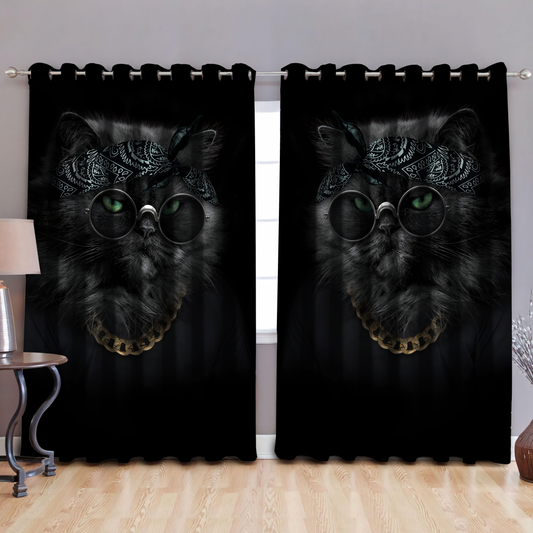 Gangster Cat Window Curtains MH12012106