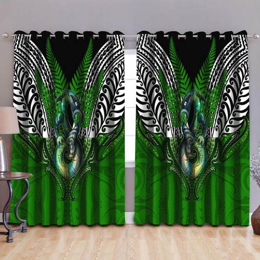 Premium Manaia n Silver Fern Window Curtains