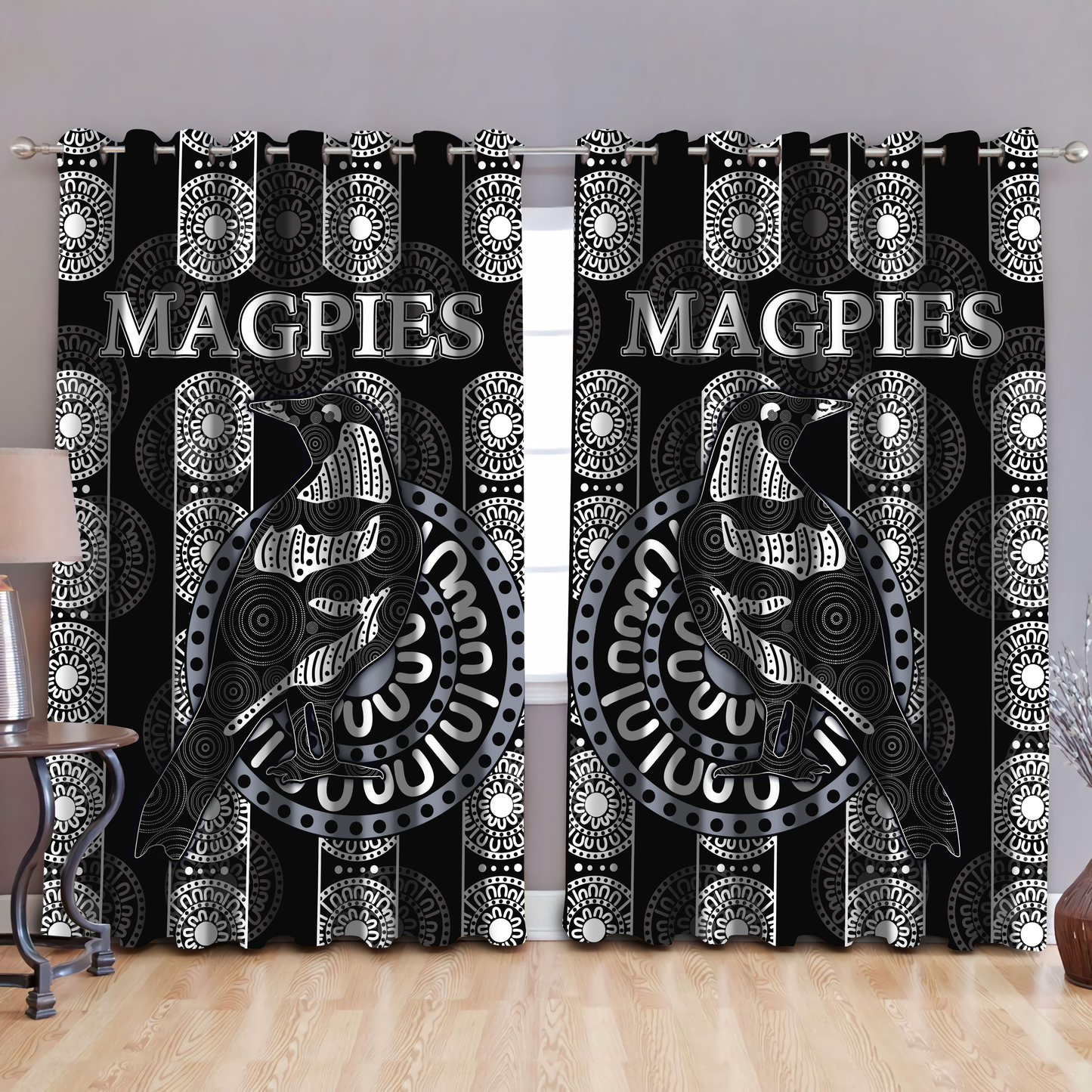 Premium Magpies Window Curtains