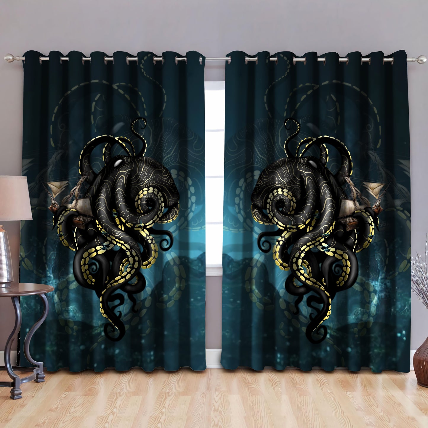 Premium Curtain Kraken Octopus King of The Seven Seas ML