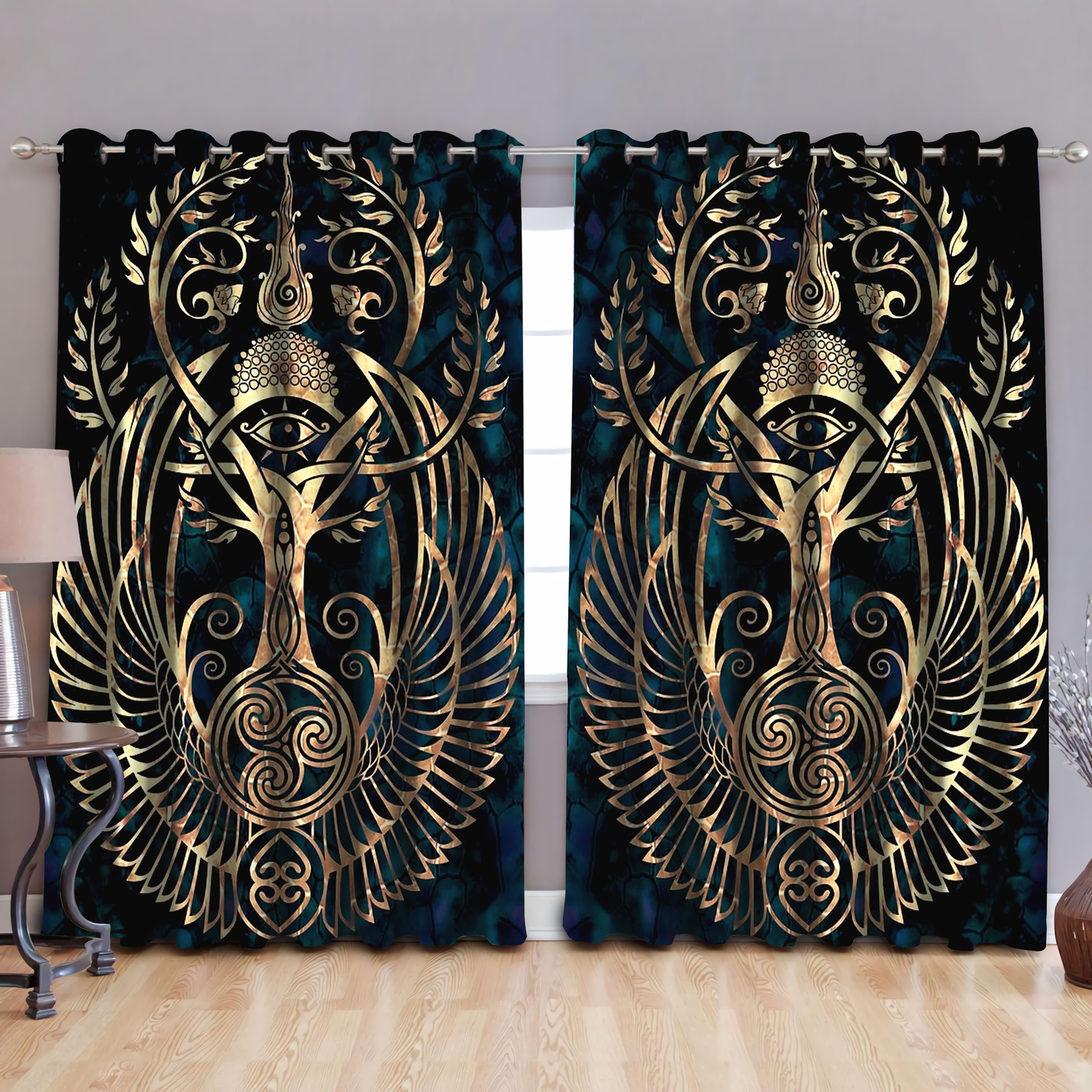 Egyptian Sacred Geometry Tattoo Curtain XT TNA04022105