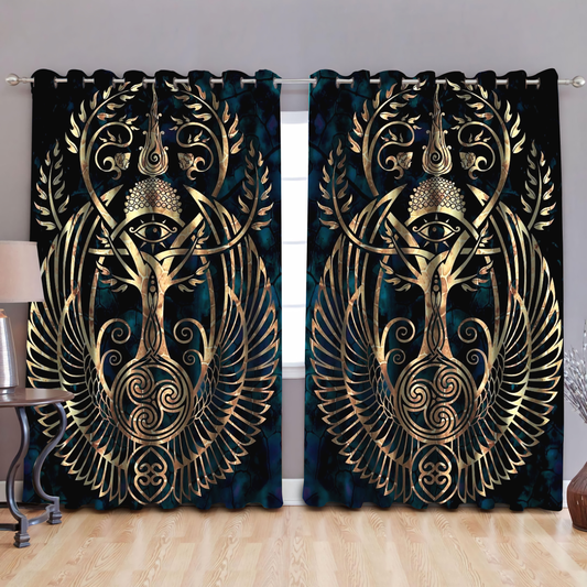 Egyptian Sacred Geometry Tattoo Curtain XT TNA04022105