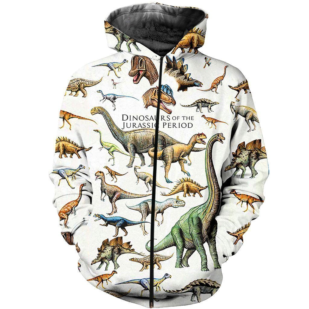 3D All Over Printed Dinosaurs Shirts and Shorts-3D All Over Printed Clothes-HP Arts-Zipped Hoodie-XS-Vibe Cosy™