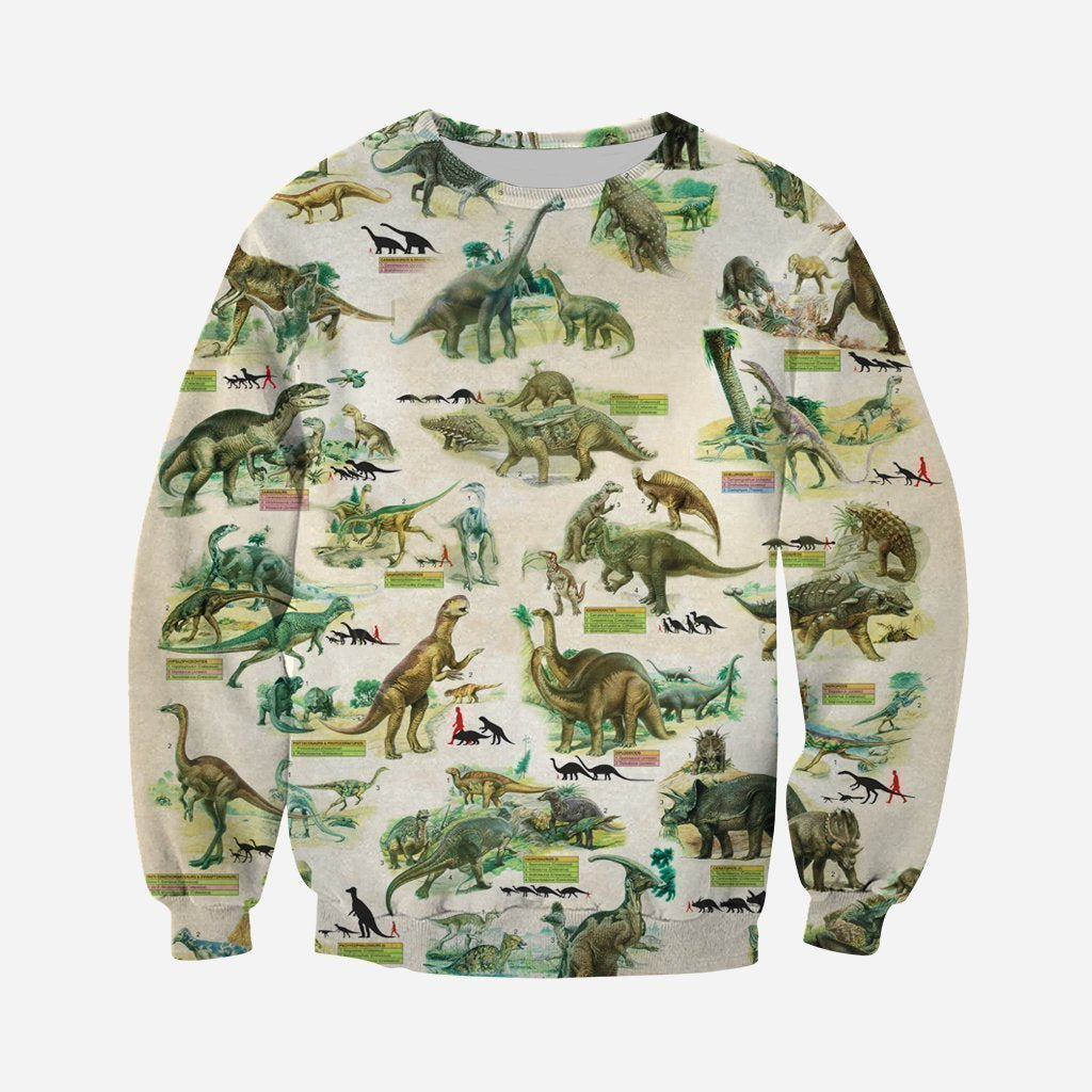 3D All Over Printed Dinosaurs Colleciton Shirts and Shorts-3D All Over Printed Clothes-HP Arts-Long-sleeved Shirt-XS-Vibe Cosy™