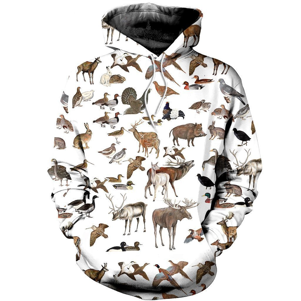 3D All Over Printed Hunting Animals Shirts and Shorts-Apparel-HP Arts-Hoodie-S-Vibe Cosy™