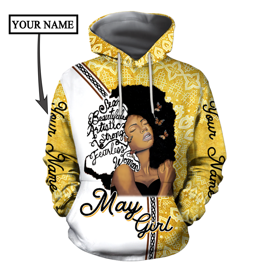 May Girl Personalized Name 3D All Over Printed Hoodie