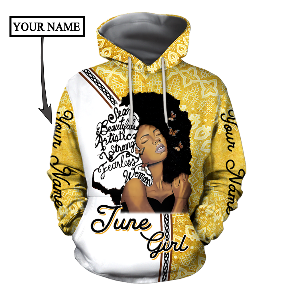 June Girl Personalized Name 3D All Over Printed Hoodie