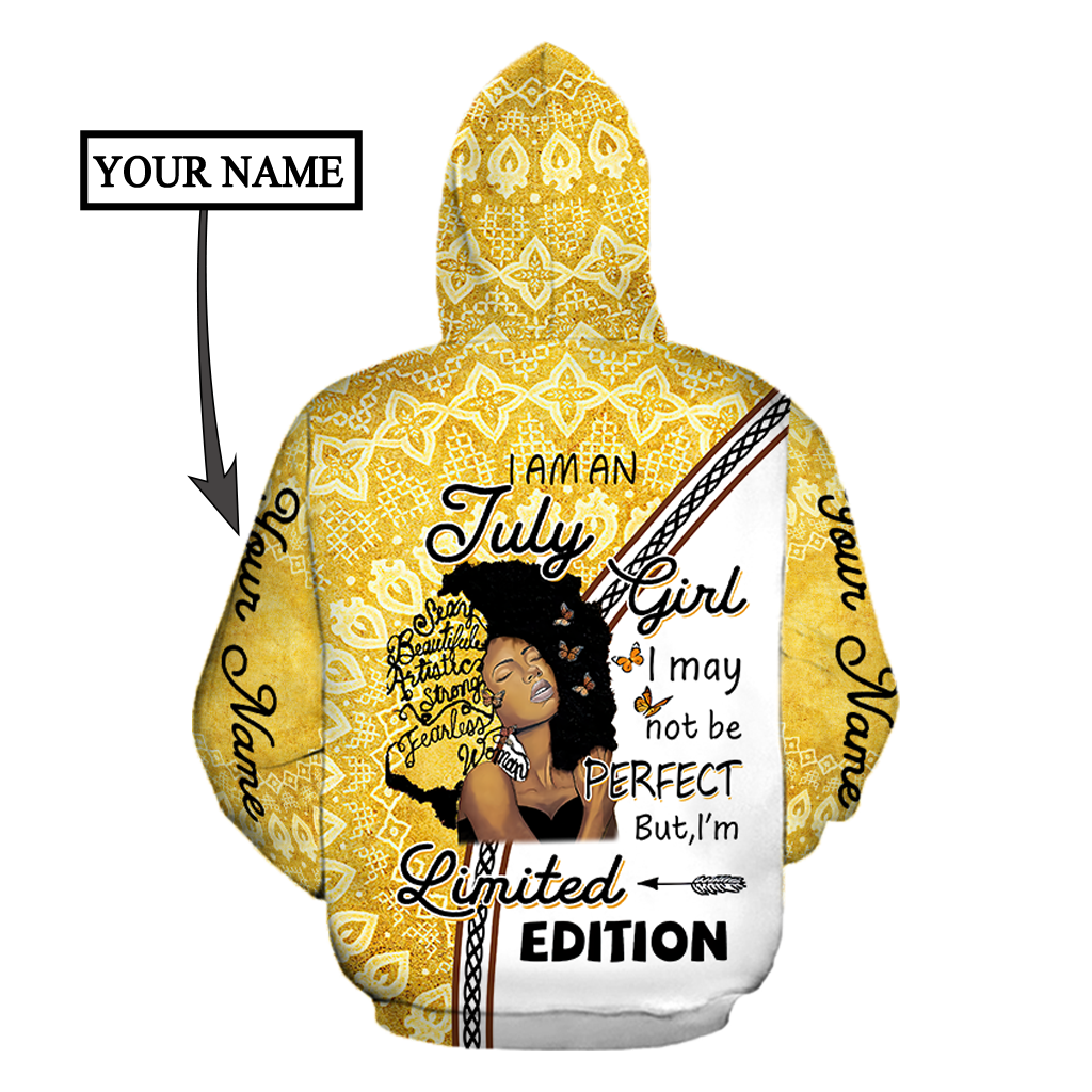 July Girl Personalized  Name 3D All Over Printed Hoodie