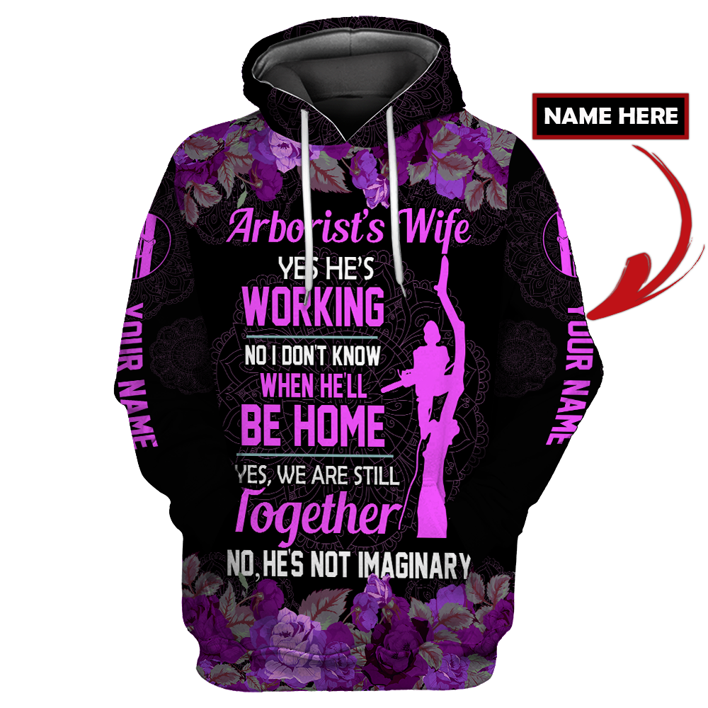 Arborist's wife 3d purple hoodie set