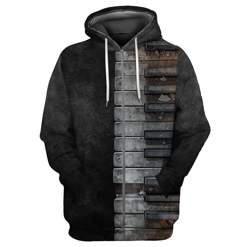 Piano 3D All Over Printed Hoodie For Men And Women