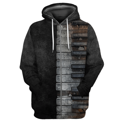 Piano 3D All Over Printed Hoodie For Men And Women