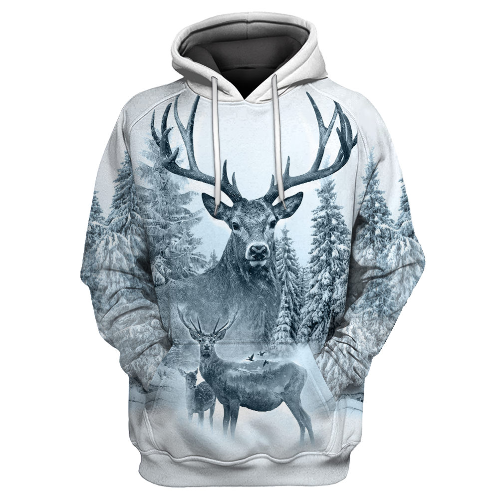 White Deer Hunting 3D All Over Printed Legging + Hoodie