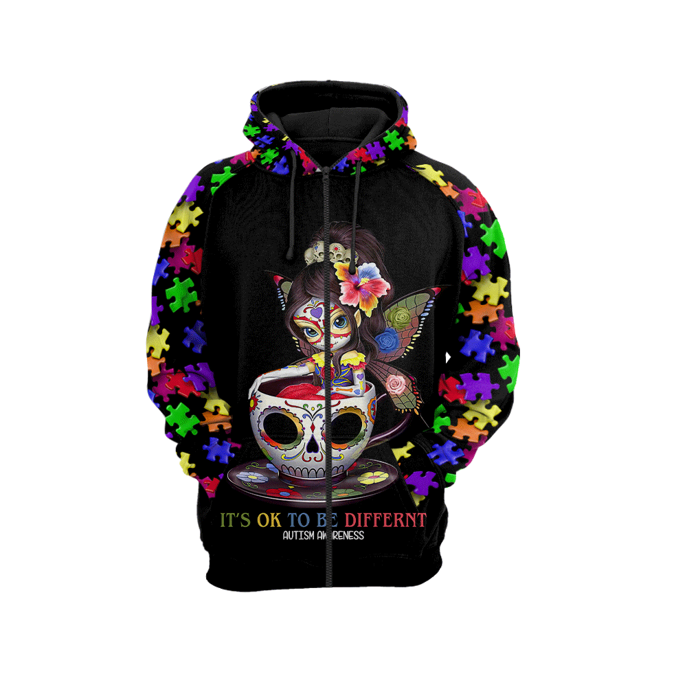 3D All Over Printed Autism Awareness - It is ok to be different Unisex Shirts XT