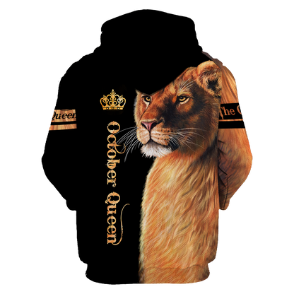 October Lion Queen 3D All Over Printed Shirt for Women