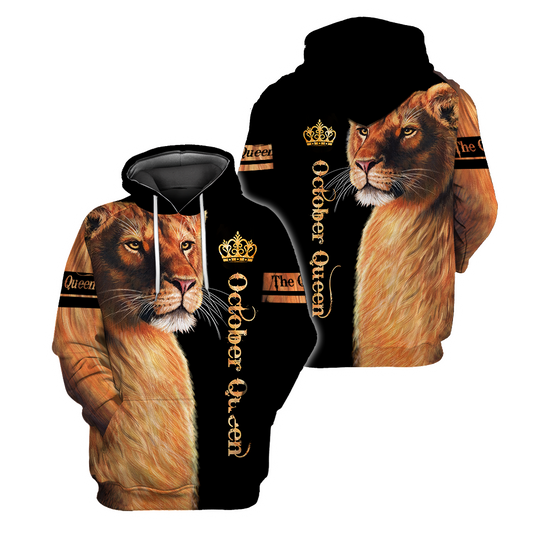 October Lion Queen 3D All Over Printed Shirt for Women