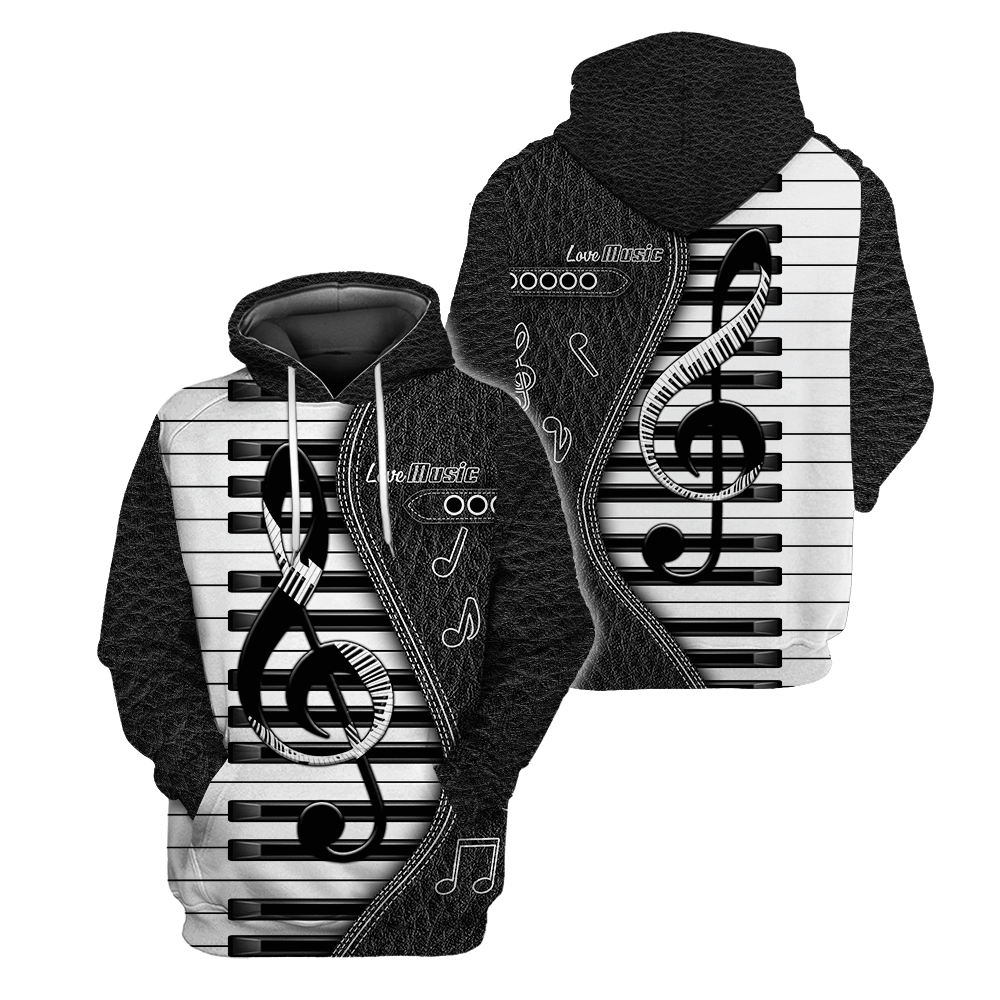 Piano Musical Instrument 3D All Over Printed Hoodie For Men And Women