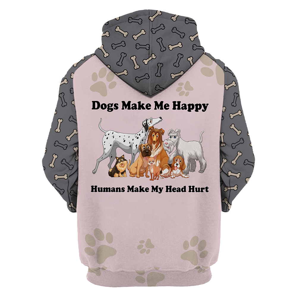 3D All Over Printed Dog Make Me Happy Unisex Shirts XT